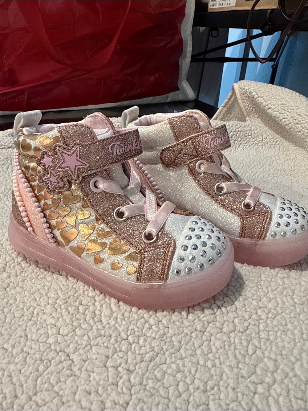 Wink Pink Glitter High-Top Sneakers for Kids